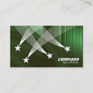 Carte De Visite Étoiles Filantes - Texture Blanche sur Vert