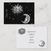 Carte De Visite Étoiles, lune et soleil dans l'univers (Devant / Derrière)