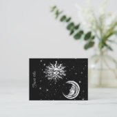 Carte De Visite Étoiles, lune et soleil dans l'univers (Debout devant)