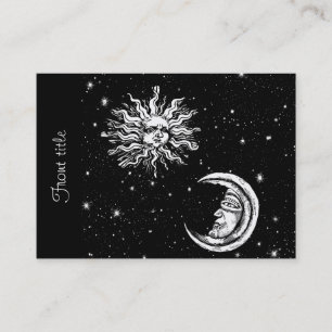 Carte De Visite Étoiles, lune et soleil dans l'univers