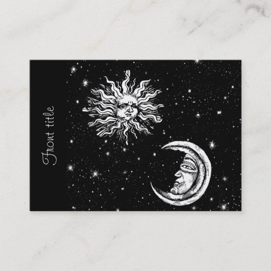 Carte De Visite Étoiles, lune et soleil dans l'univers (Devant)