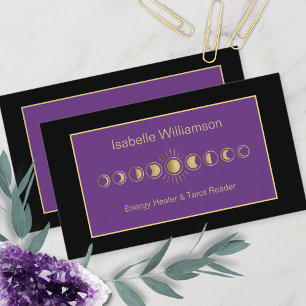 Carte De Visite Étoiles modernes minimes Améthyste phase de lune m