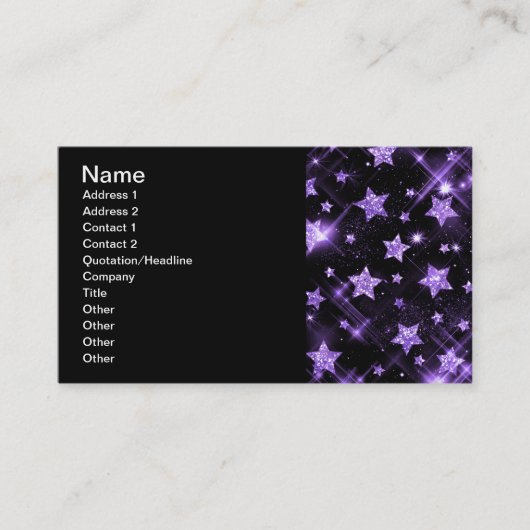 Carte De Visite Étoiles pourpres de parties scintillantes (Devant)