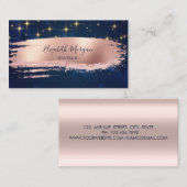 Carte De Visite Étoiles Professionnelles Modernes, Brosse, Bleu Ma (Devant / Derrière)