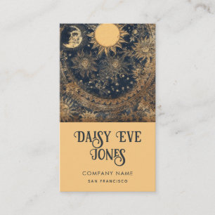 Carte De Visite Étoiles rétro Sun Moon