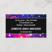 Carte De Visite Étoiles rose rose violet Galaxie Étoiles Magique É (Dos)