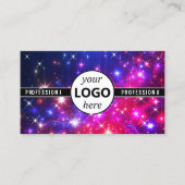 Carte De Visite Étoiles rose rose violet Galaxie Étoiles Magique É (Devant)