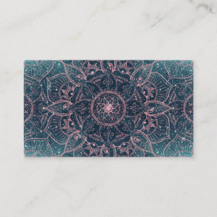 Carte De Visite Étoiles Roses Gold Mandala Blue Nebula
