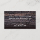 Carte De Visite Étoiles rustiques en bois Joyeux Noël (Dos)