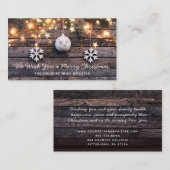 Carte De Visite Étoiles rustiques en bois Joyeux Noël (Devant / Derrière)