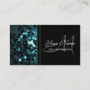 Carte De Visite Étoiles scintillantes turquoises