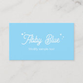 Carte de visite Étoiles Script Rétro Bleu Clair (Devant)