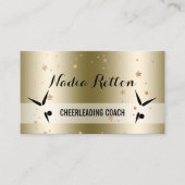 Carte De Visite Étoiles sociales d'or des médias | Cheerleading (Devant)