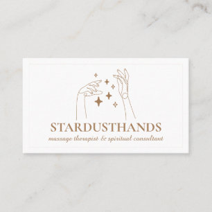 Carte De Visite Etoiles Spirituelles Brown Mains Thérapie Massage 
