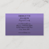 Carte De Visite Étoiles violettes brillantes Pageant Coach (Dos)