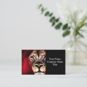 Carte De Visite Étonnant Lion mâle sauvage de fleur (Debout devant)