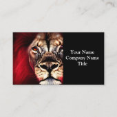 Carte De Visite Étonnant Lion mâle sauvage de fleur (Devant)