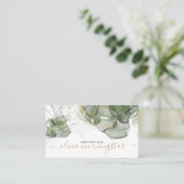 Carte De Visite Étonnant Sage Vert Or Accent Encre D'Alcool (Debout devant)