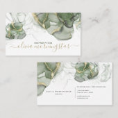 Carte De Visite Étonnant Sage Vert Or Accent Encre D'Alcool (Devant / Derrière)