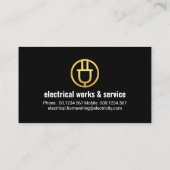 Carte De Visite Étonnante onde électrique noire (Dos)