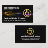 Carte De Visite Étonnante onde électrique noire (Devant / Derrière)