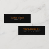 Carte de visite étroit simple et propre - orange (Devant / Derrière)