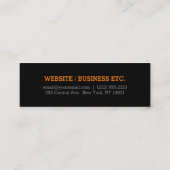 Carte de visite étroit simple et propre - orange (Dos)