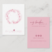 CARTE DE VISITE ÉTUDE DE COULEUR D'EAU DE COULEUR ROSE BLANCHE (Devant / Derrière)