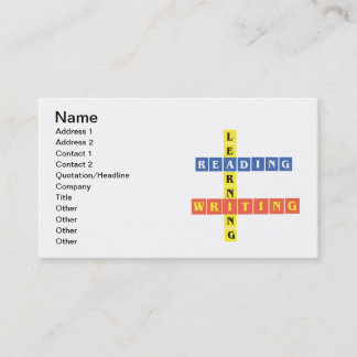 Carte De Visite Étude de l'écriture de lecture