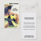 Carte De Visite Étude pour jouer - des leçons de musique de (Devant / Derrière)