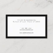 Carte de visite étudiant diplômé classique (Dos)