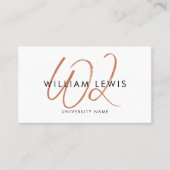 Carte De Visite Étudiant diplômé en Terracotta Script QR Code (Devant)