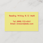 Carte De Visite Étudiants (Dos)