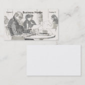 Carte De Visite Etudier dans le dessin du café (Devant / Derrière)