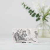 Carte De Visite Etudier dans le dessin du café (Debout devant)