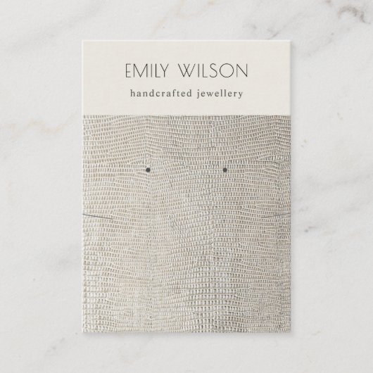 Carte De Visite Etui en cuir de perle d'argent pour la texture Ele (Devant)