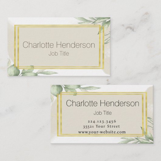 Carte de visite Eucalyptus (Devant / Derrière)