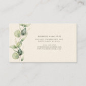 Carte De Visite Eucalyptus Botanique Minimaliste Artiste Script (Dos)