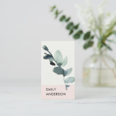 CARTE DE VISITE EUCALYPTUS BRUSH ROSE FOLIAGE BRANCHE EAU COULEUR (Debout devant)