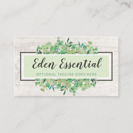 Carte De Visite Eucalyptus et Eco Bois Rustique (Devant)