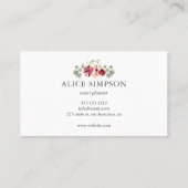 Carte De Visite Eucalyptus Floral Rustique Élégant (Dos)