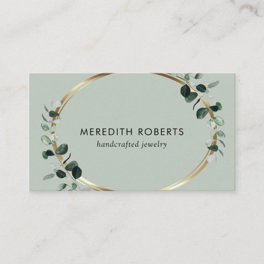 Carte De Visite Eucalyptus Gold Metallery Designer (Devant)