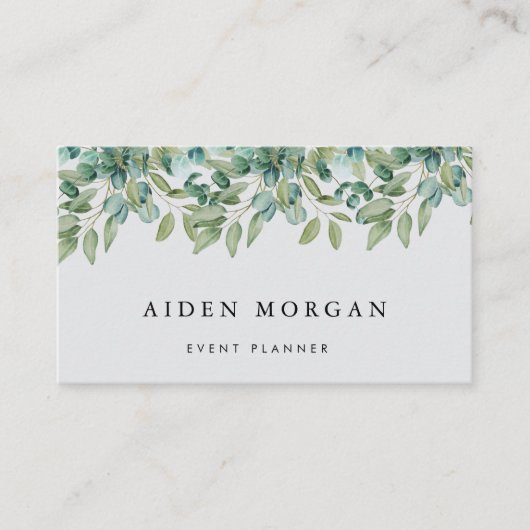 Carte De Visite eucalyptus greenery wedding (Devant)