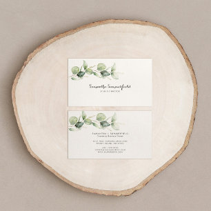 Carte De Visite Eucalyptus Minimaliste Élégant Écriture Aquarelle