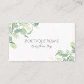 Carte De Visite Eucalyptus moderne Aquarelle Boutique verte (Devant)