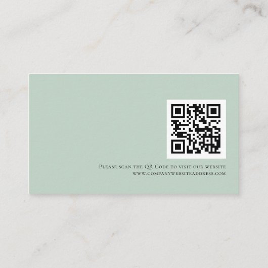 Carte De Visite Eucalyptus moderne QR Code Toute profession (Dos)