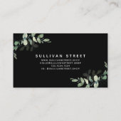 Carte De Visite Eucalyptus noir chic (Dos)