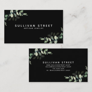 Carte De Visite Eucalyptus noir chic