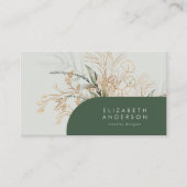 Carte De Visite Eucalyptus paisible Elégant verre de mer vert bris (Devant)