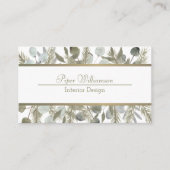 Carte De Visite Eucalyptus & Pine Sage & Gold Classement Feminine (Devant)